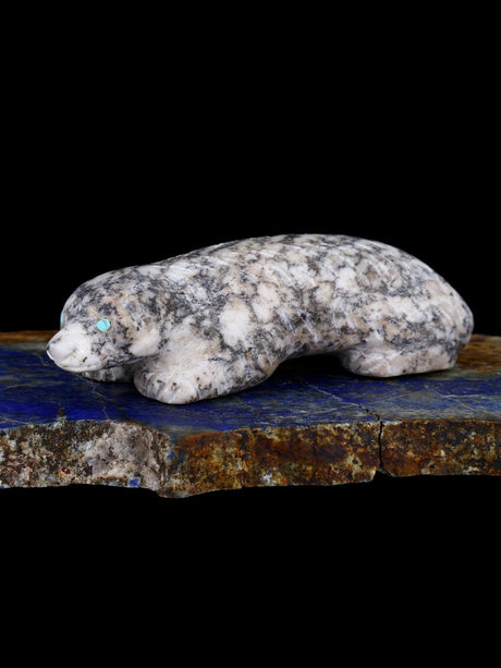 Marble Badger Zuni Fetish Carving - PuebloDirect.com
