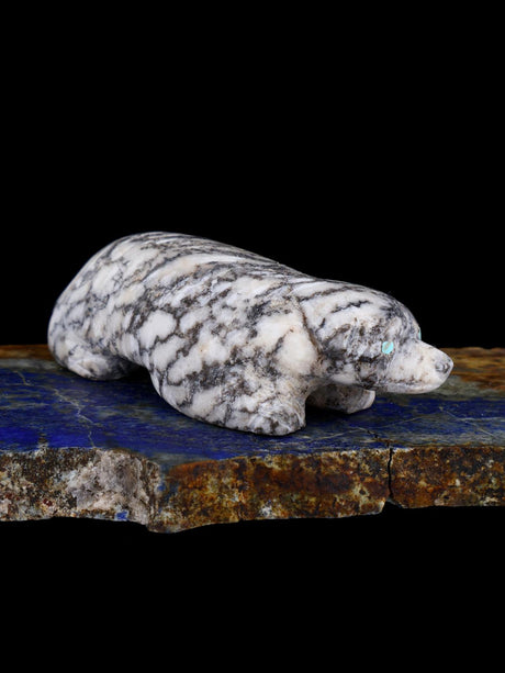 Marble Badger Zuni Fetish Carving - PuebloDirect.com