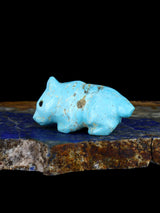 Turquoise Bobcat Navajo Carving M092 - PuebloDirect.com