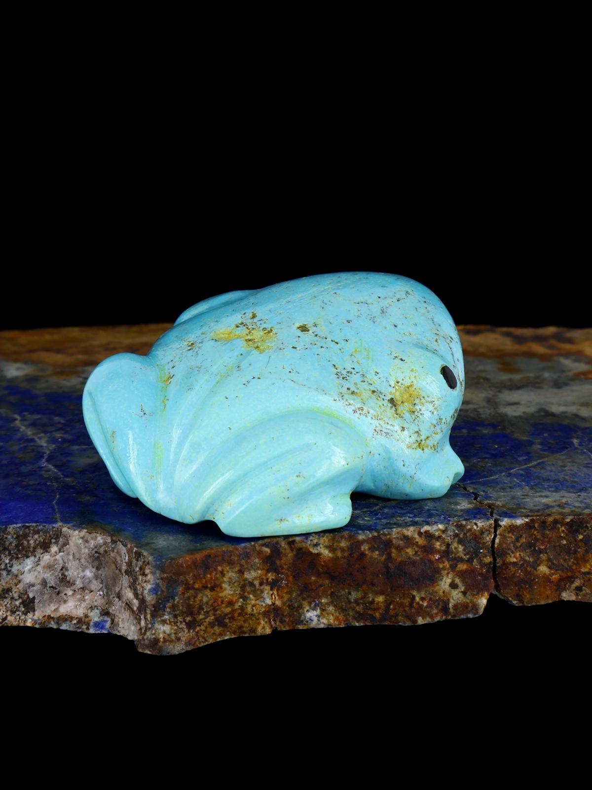Turquoise Frog Navajo Carving M097 - PuebloDirect.com