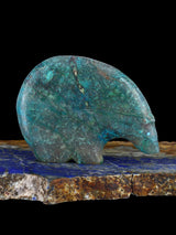 Chrysocolla in Quartz Medicine Bear Zuni Fetish - PuebloDirect.com