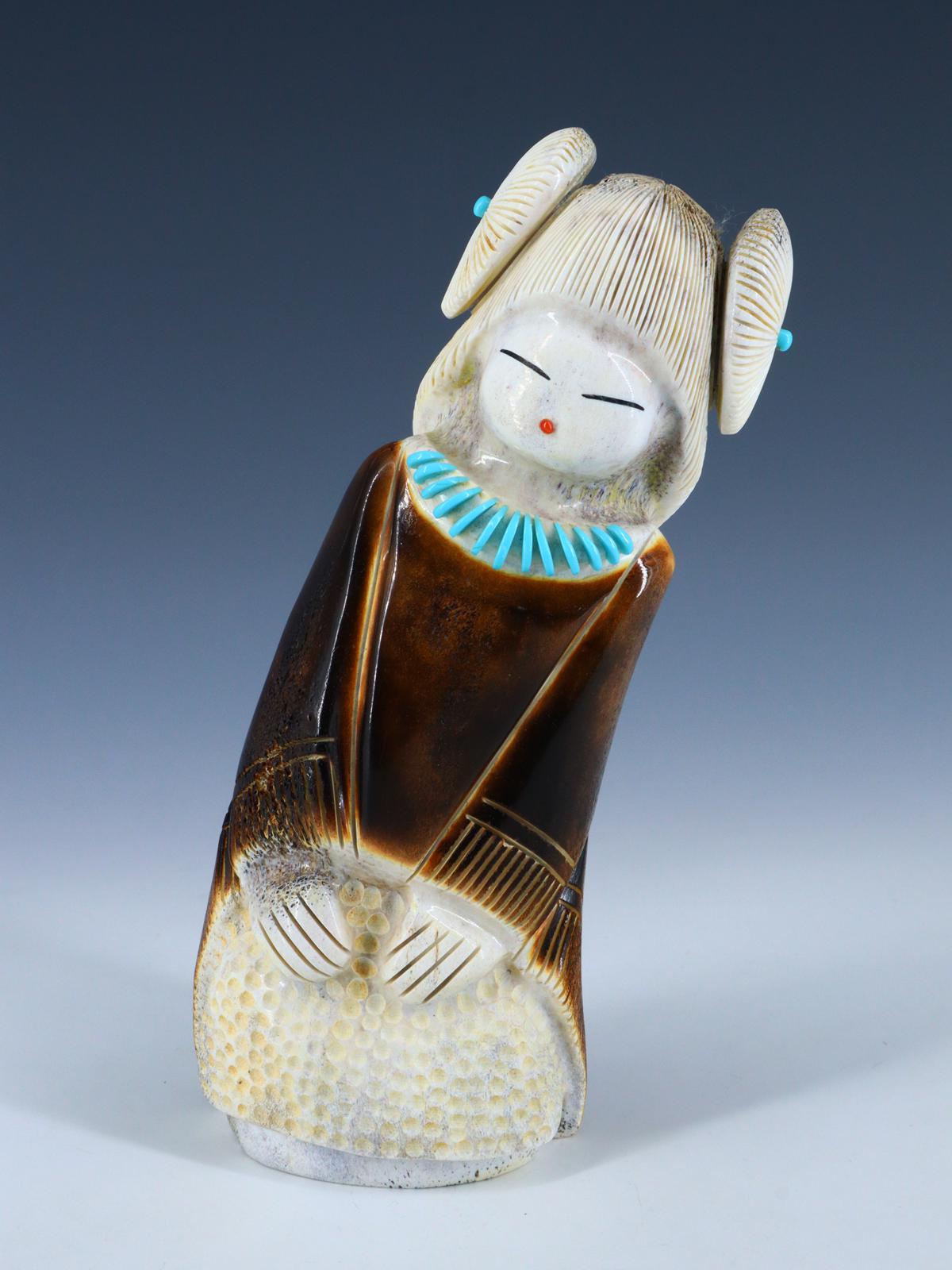 Antler Maiden Zuni Fetish Carving M076 - PuebloDirect.com