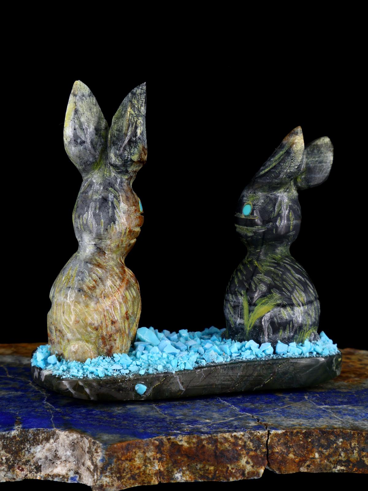Picasso Marble Rabbits Zuni Fetish