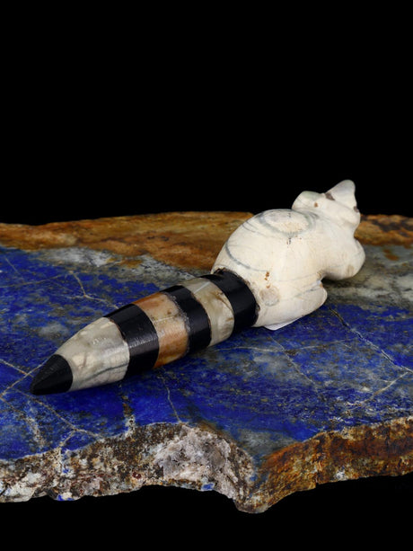 Picasso Marble Raccoon Zuni Fetish