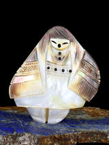 Hibou d'albâtre orange Zuni Fetish