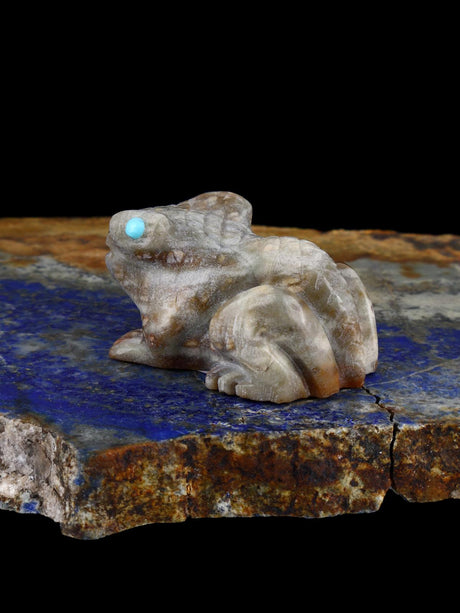 Picasso Marble Frog Zuni Fetish - PuebloDirect.com
