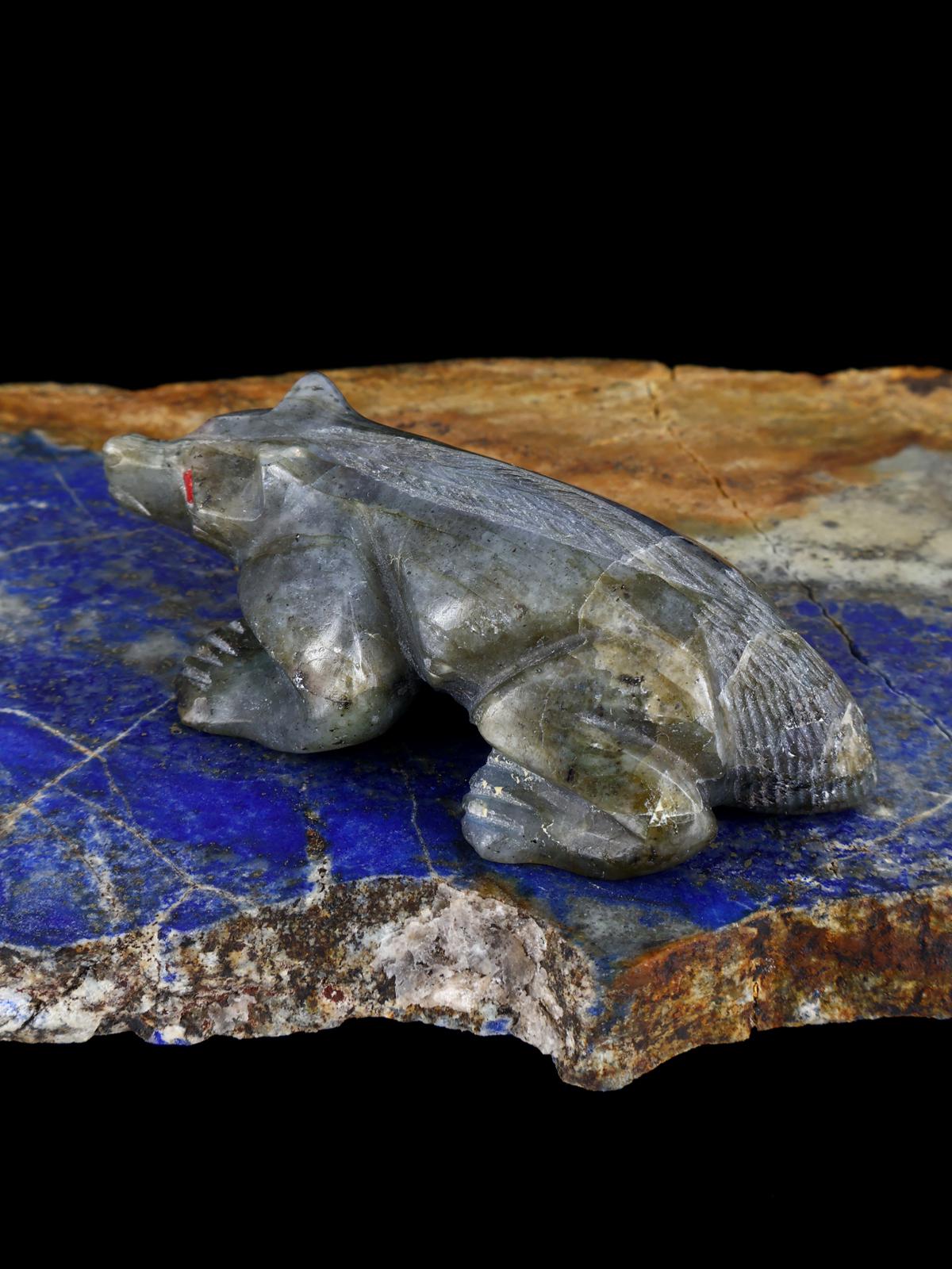 Labradorite Badger Zuni Fetish