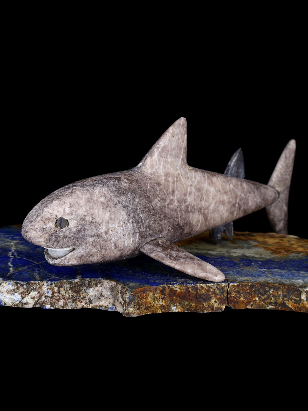 Marble Shark Zuni Fetish - PuebloDirect.com