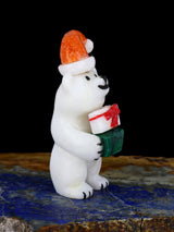 White Marble Santa Bear Zuni Fetish