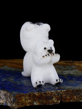 White Marble Bear Couple Zuni Fetish