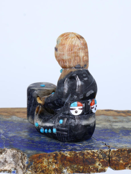 Picasso Marble Drummer Zuni Fetish - PuebloDirect.com