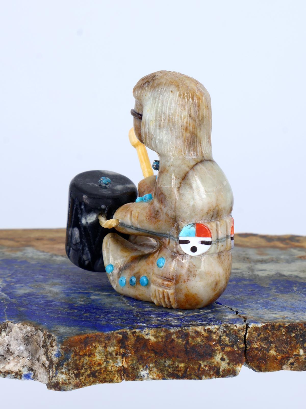 Picasso Marble Drummer Zuni Fetish - PuebloDirect.com