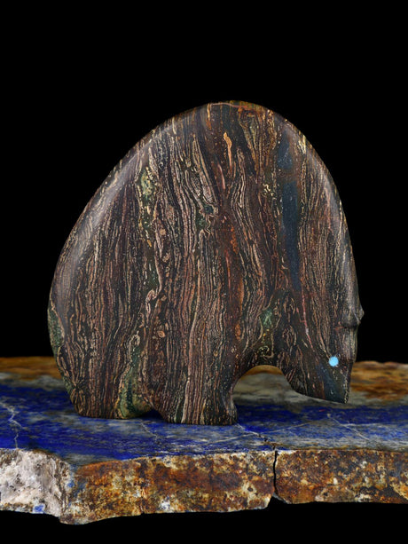 Folded Metasediment Medicine Bear Zuni Fetish