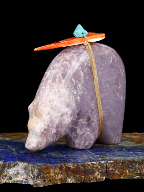 Lepidolite Bear Zuni Fetish