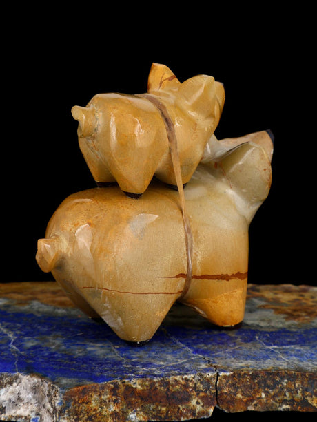 Travertine Pig Family Zuni Fetish