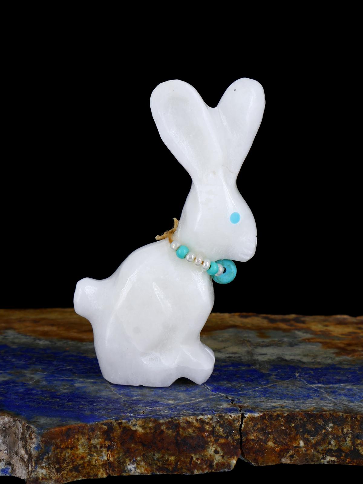 White Marble Rabbit Zuni Fetish