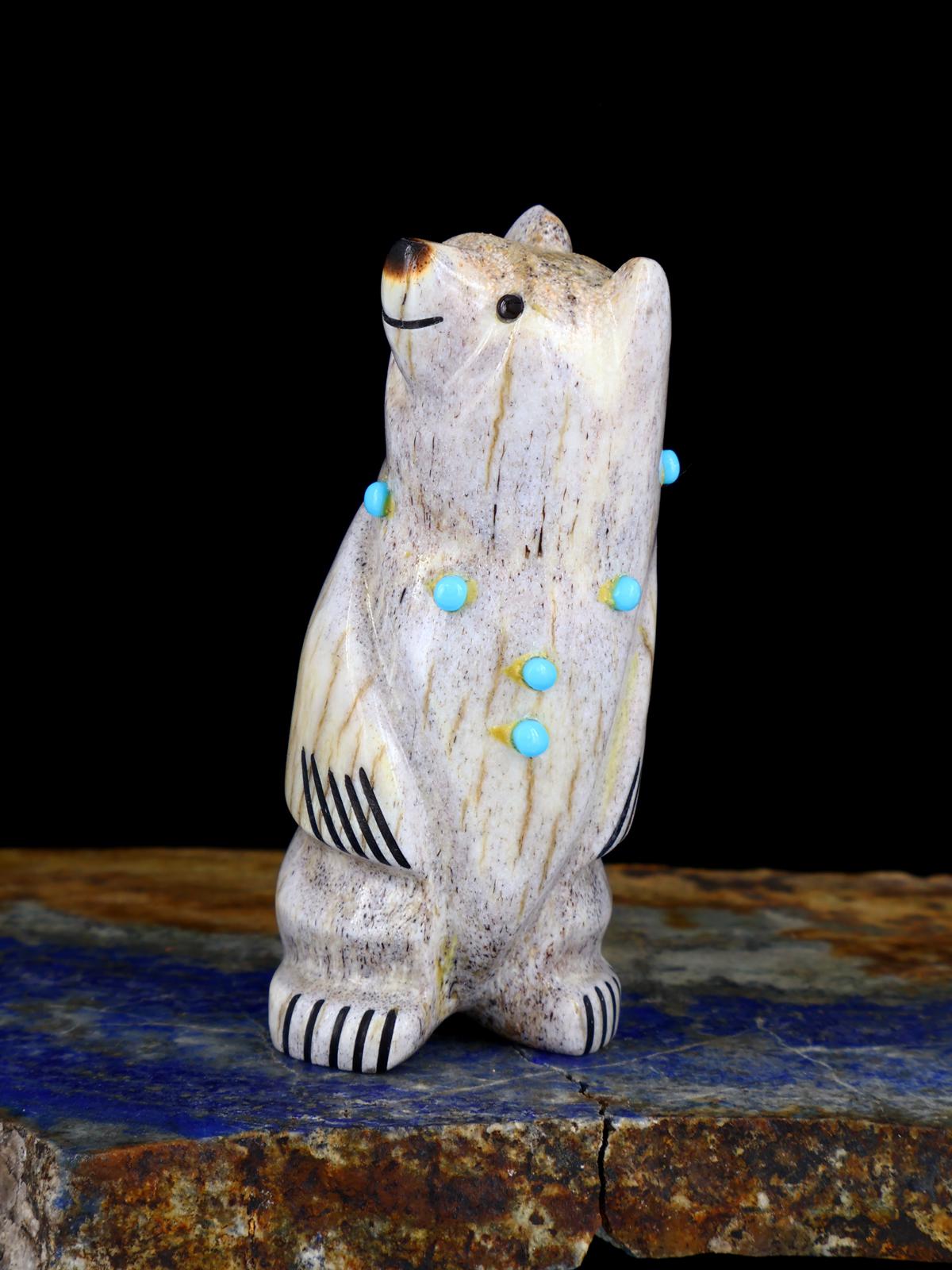 Antler Bear Zuni Fetish Carving
