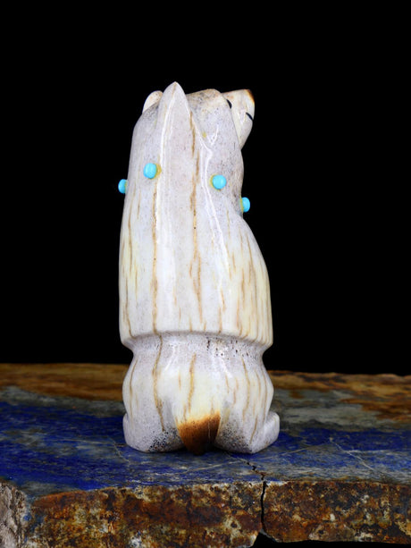 Antler Bear Zuni Fetish Carving