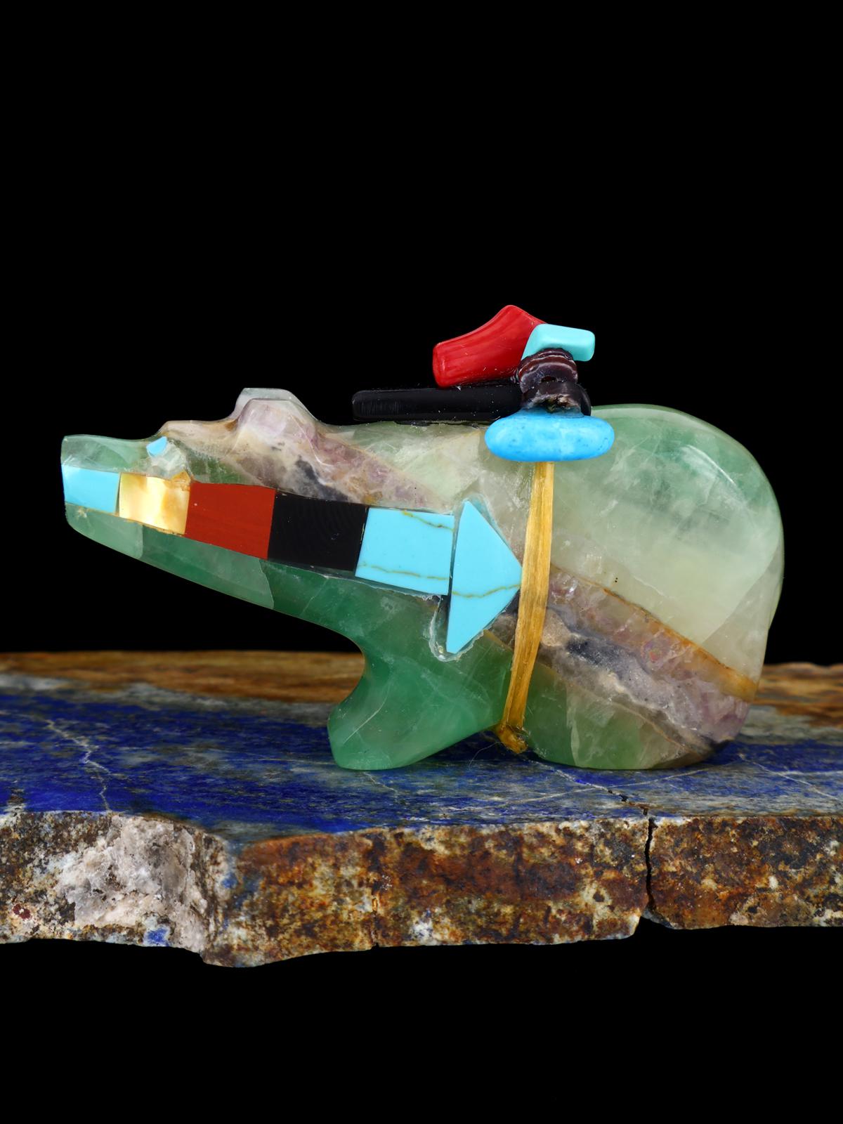 Fetiche Zuni del oso de mármol negro