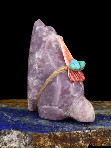 Lepidolite Coyote Zuni Fetish