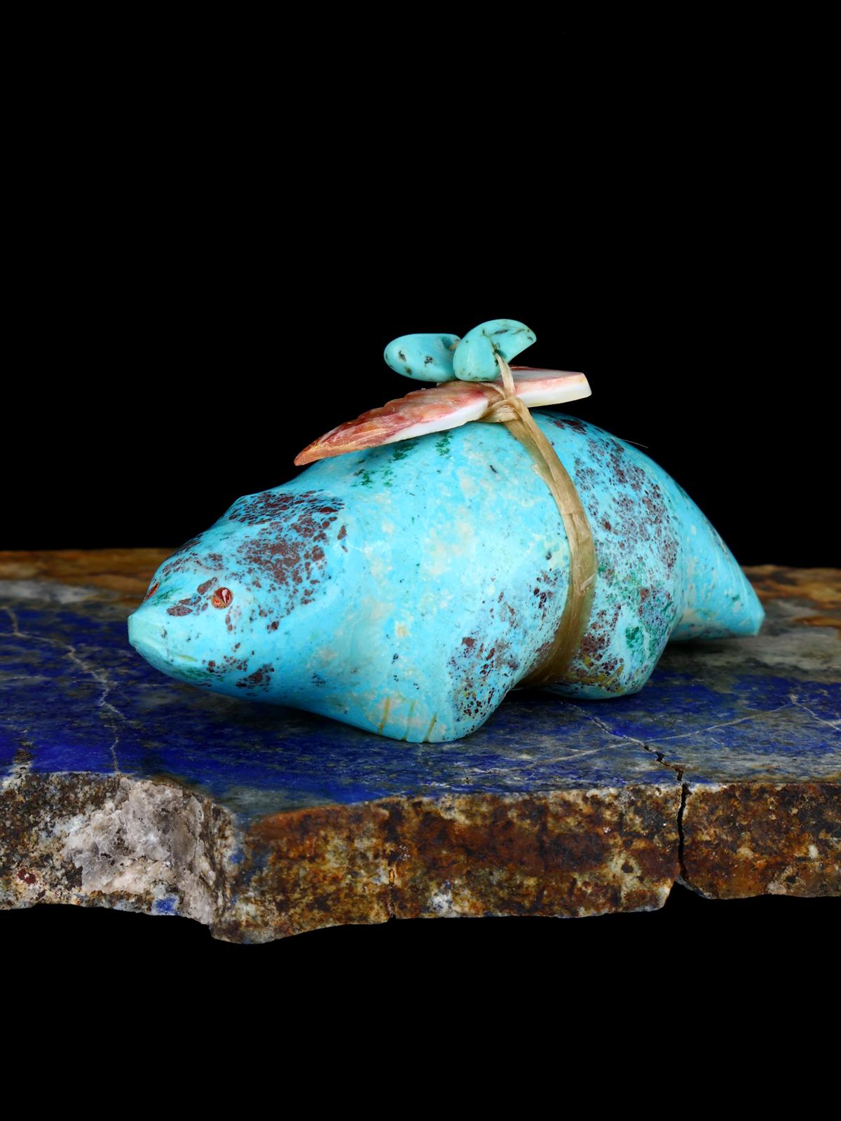 Chrysocolla Badger Zuni Fetish