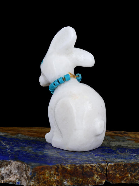 White Marble Rabbit Zuni Fetish