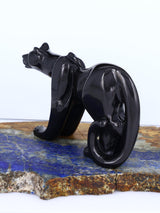 Black Marble Mountain Lion Zuni Fetish