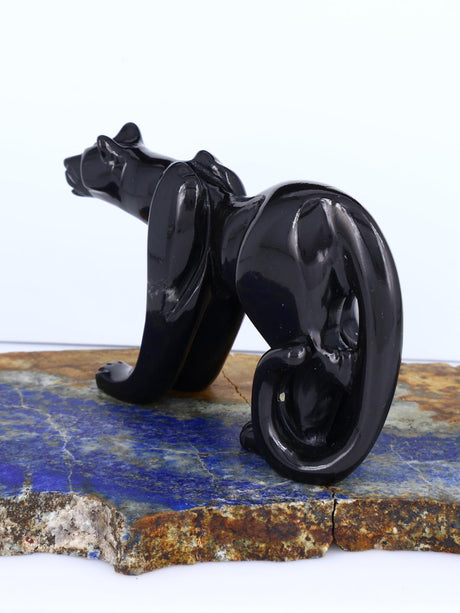 Black Marble Mountain Lion Zuni Fetish