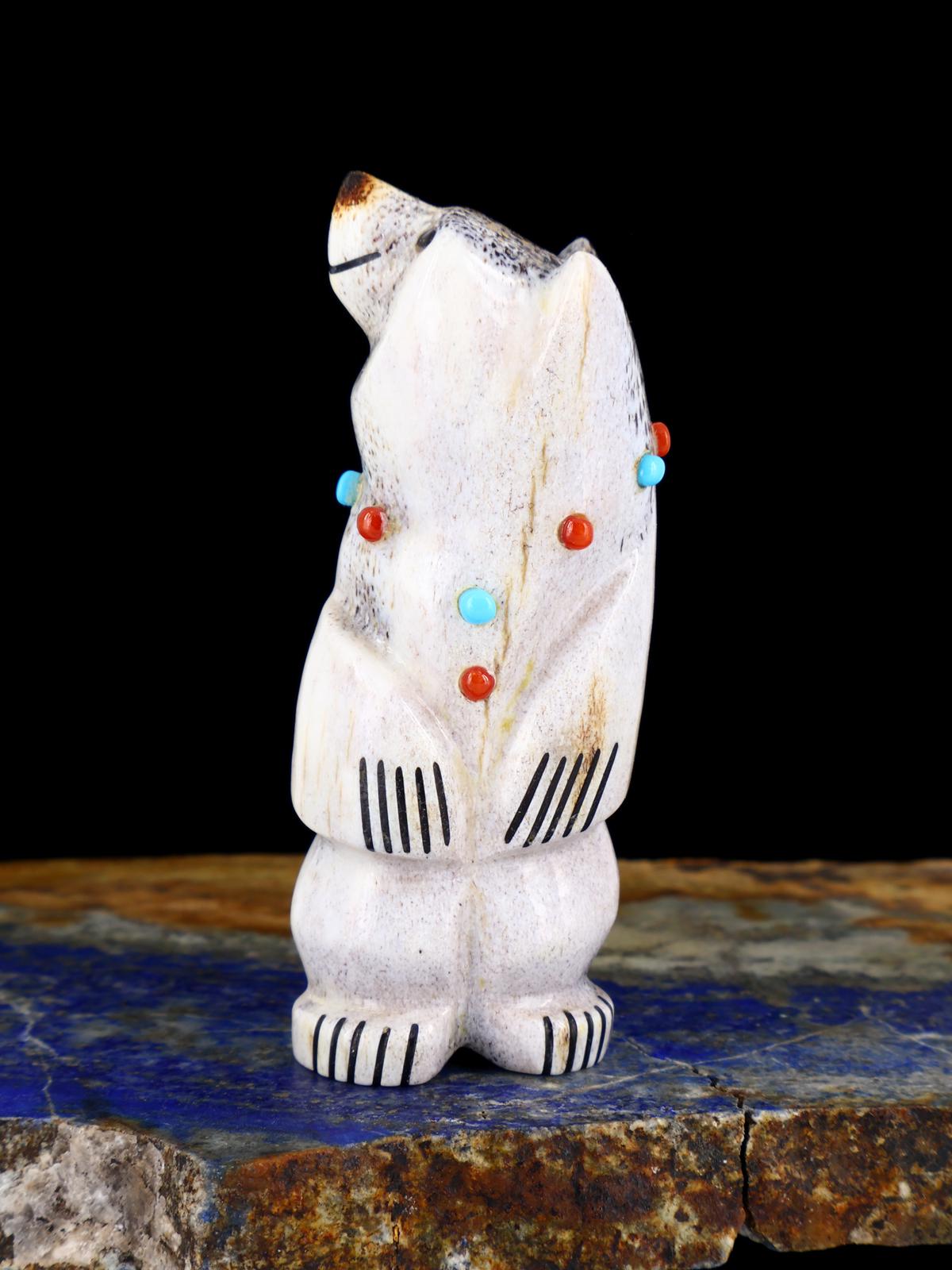 Antler Bear Zuni Fetish Carving - PuebloDirect.com