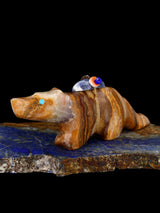 Onyx Wolf Zuni Fetish Carving - PuebloDirect.com