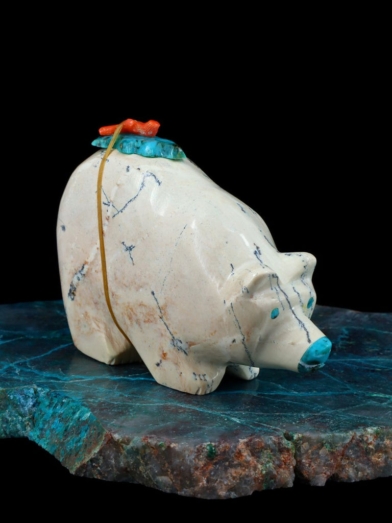 Serpentine Bear Zuni Fetish Carving - PuebloDirect.com