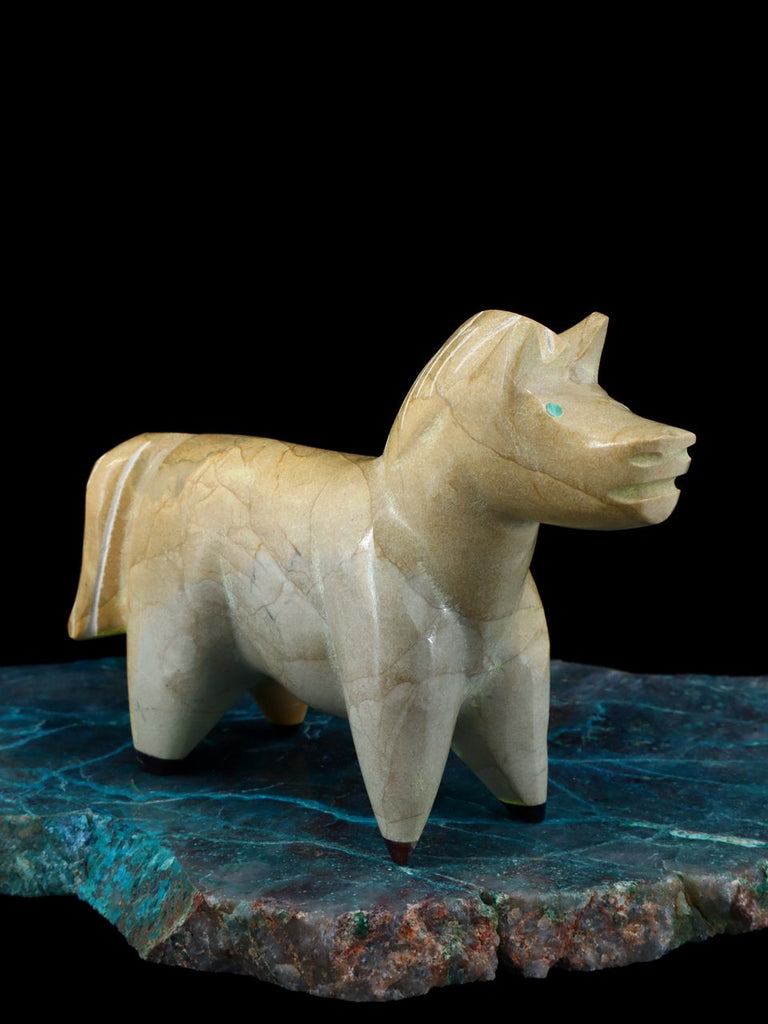 Travertine Horse Zuni Fetish Carving - PuebloDirect.com
