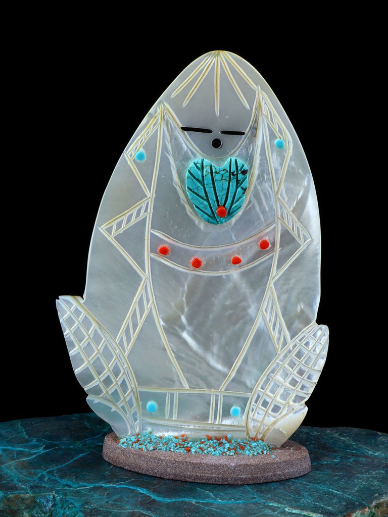 Mother of Pearl Double Maiden Zuni Fetish - PuebloDirect.com