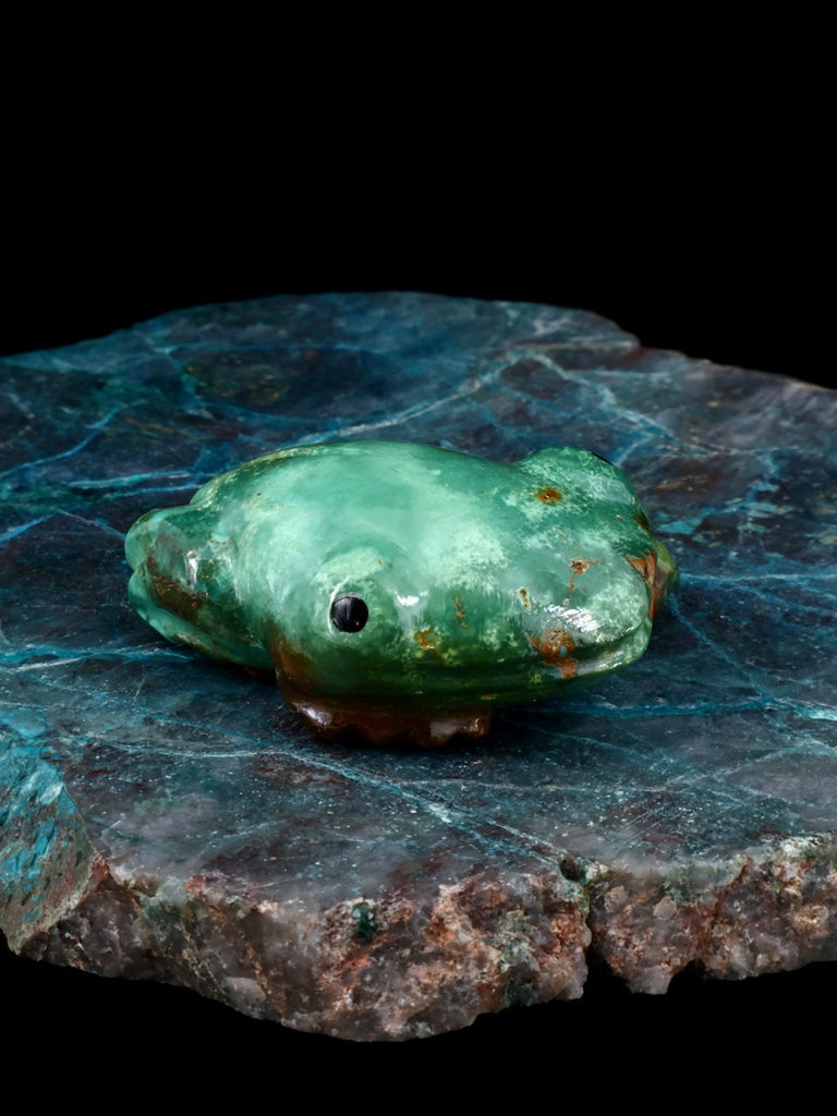 Turquoise Frog Navajo Stone Carving - PuebloDirect.com