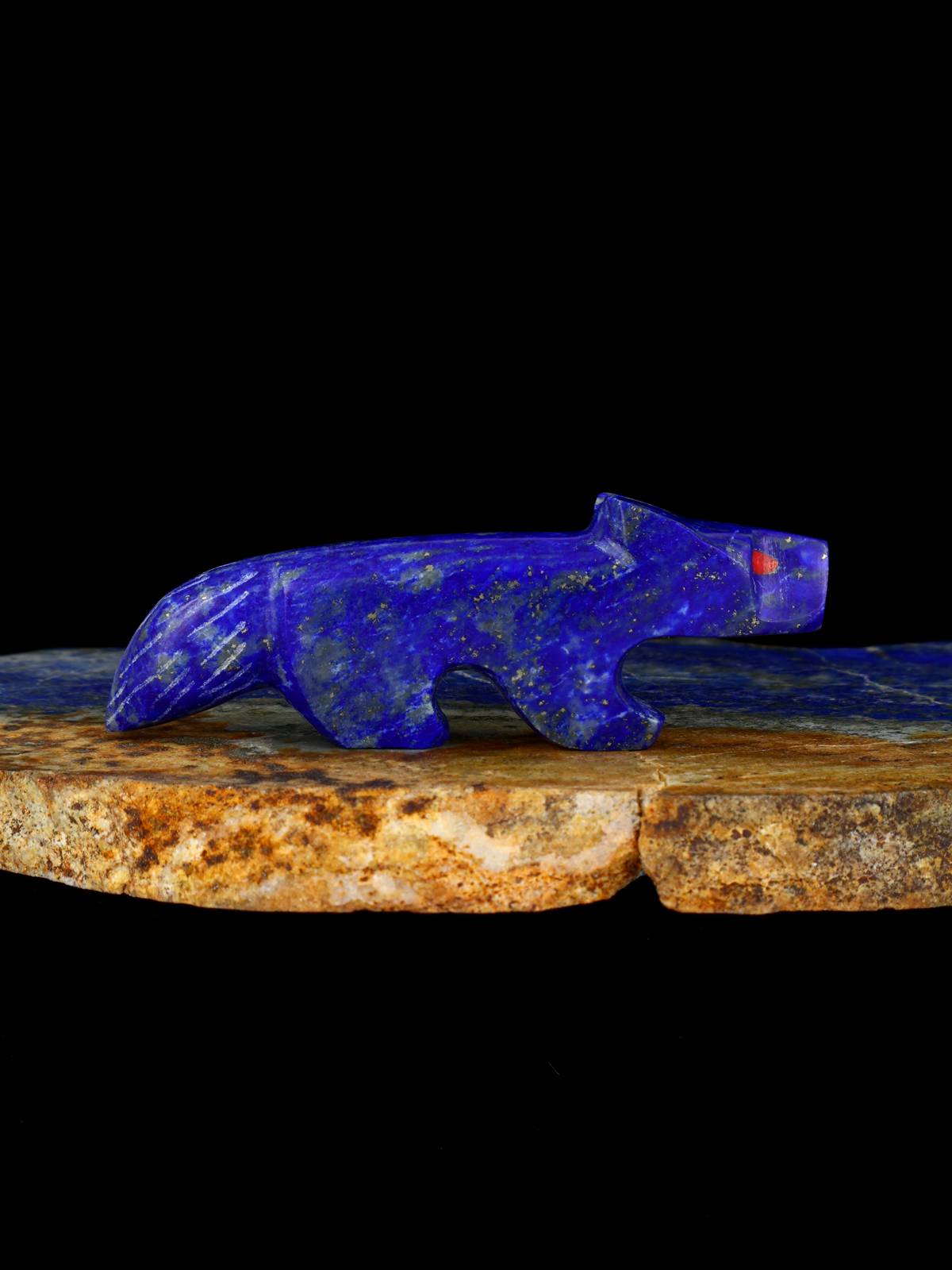 Lapis Wolf Zuni Fetish