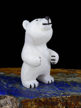 White Marble Bear Zuni Fetish