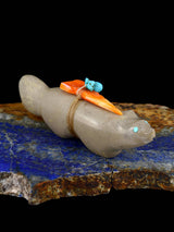 Travertine Wolf Zuni Fetish