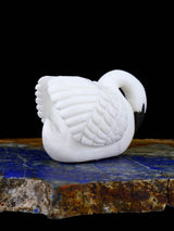 White Marble Swan Zuni Fetish