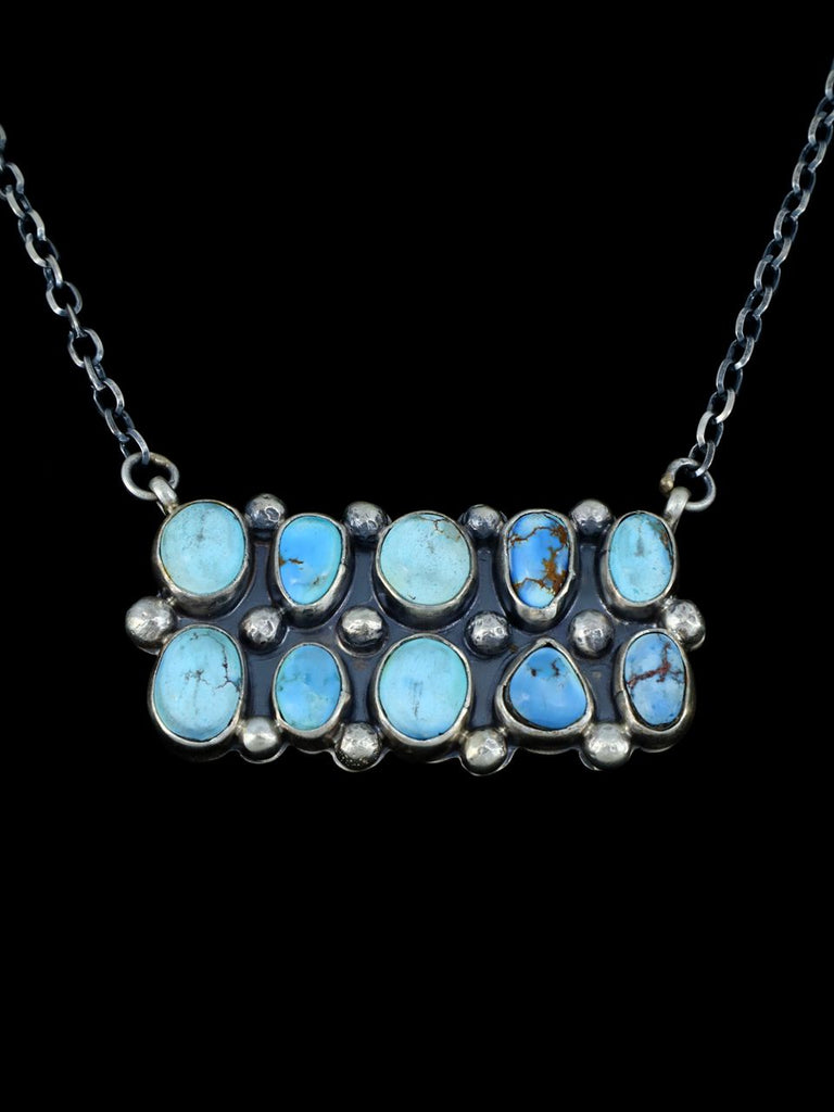 Navajo Golden Hill Turquoise Link Chain Necklace - PuebloDirect.com