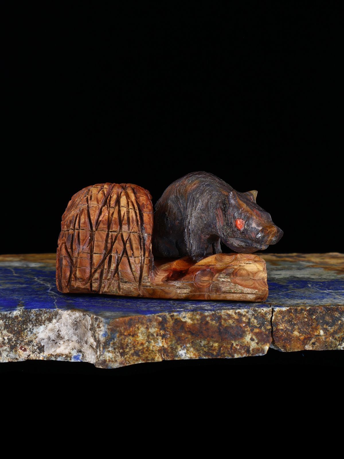 Picasso Marble Bear Zuni Fetish - PuebloDirect.com