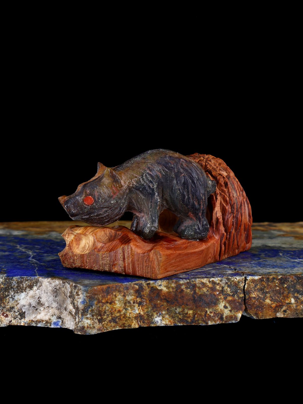 Picasso Marble Bear Zuni Fetish - PuebloDirect.com