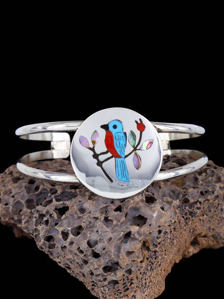 Native American Zuni Pueblo Inlay Bird Bracelet - PuebloDirect.com