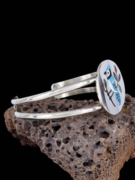 Native American Zuni Pueblo Inlay Bird Bracelet - PuebloDirect.com