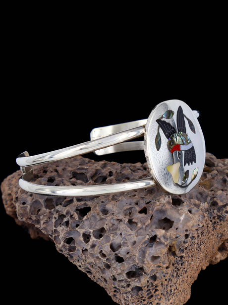 Native American Zuni Pueblo Inlay Bird Bracelet - PuebloDirect.com