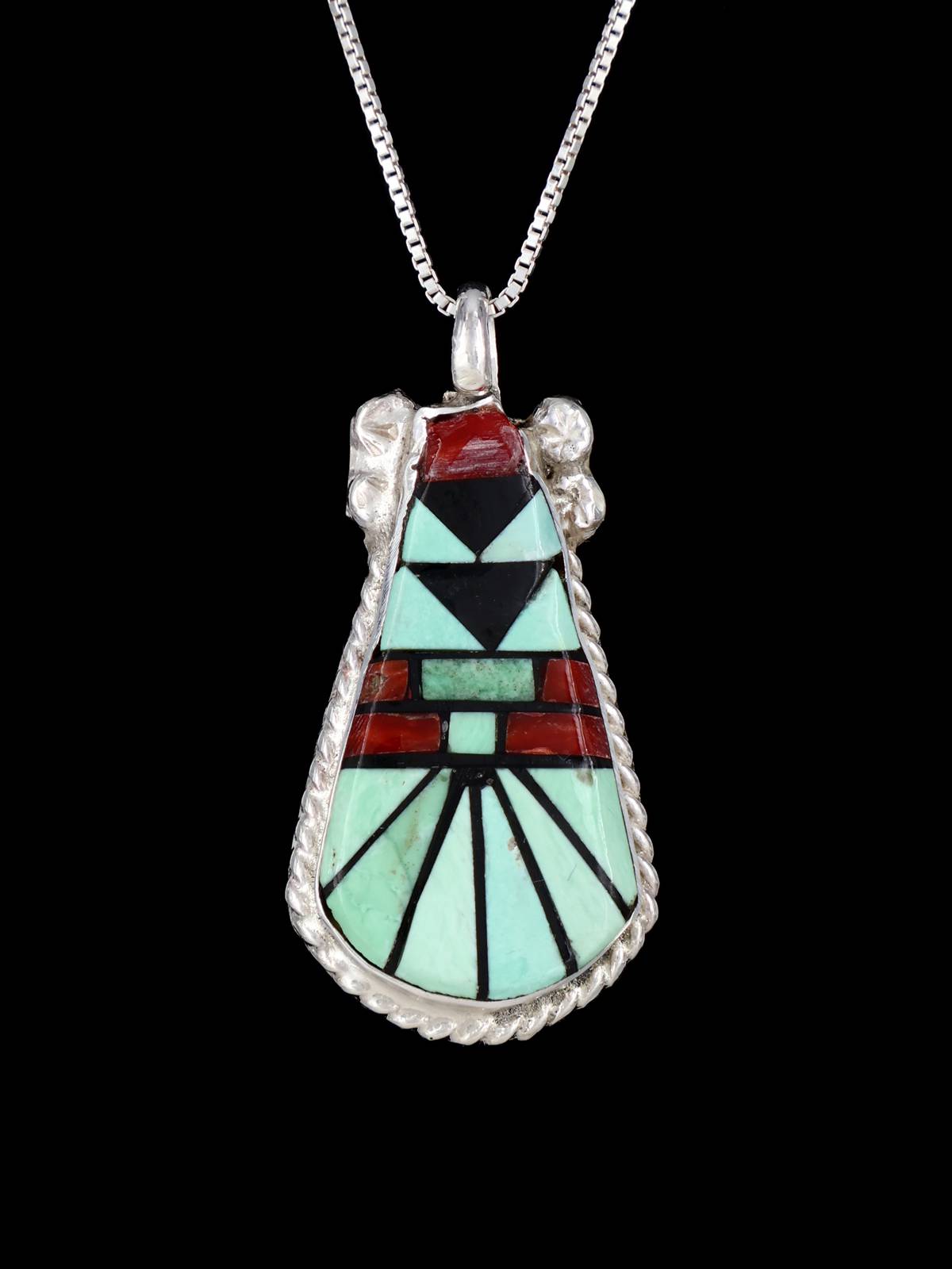 Native American Jewelry Zuni Inlay Pendant - PuebloDirect.com