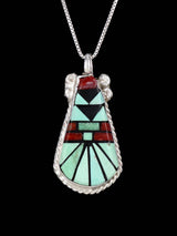 Native American Jewelry Zuni Inlay Pendant - PuebloDirect.com