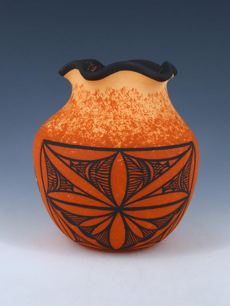 Zuni Pueblo Lagarto Jarrón de Cerámica Hecho a Mano