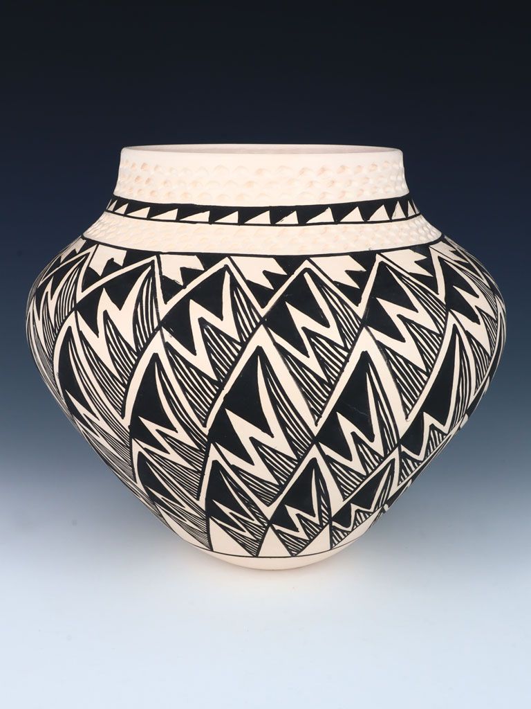 Acoma Pueblo Coiled Hand Painted Pottery Bowl - PuebloDirect.com