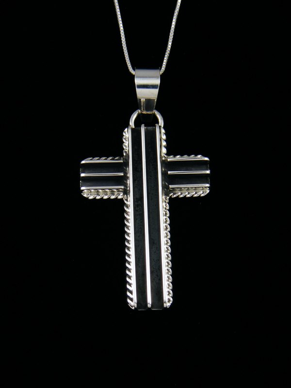 Navajo Sterling Silver Cross Pendant - PuebloDirect.com
