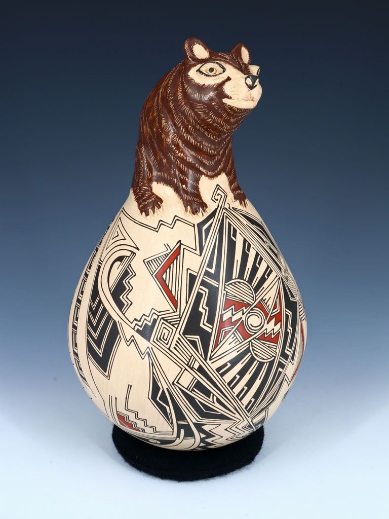 Mata Ortiz Hand Coiled Bear Effigy Pottery - PuebloDirect.com
